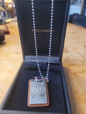 Dolce Gabbana Leather Trim Unisex Dog Tag