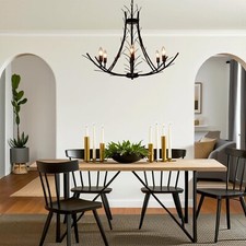 6-Light Modern Black Iron