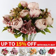 13 Heads Silk Peony Artificial Flowers Wedding Bouquet Home Party Outdoor Decor