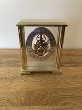 Gold Tone Skeleton Quartz Battery Mantel clock by London Clock 02085
