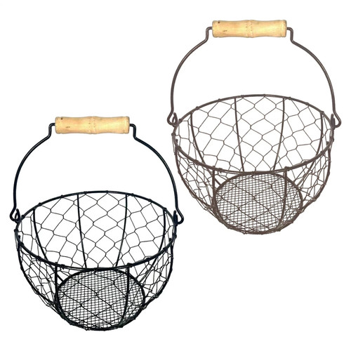 Farmhouse wire egg basket - basket, for