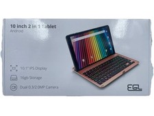 EGL 10” 2in 1 Android Tablet 10.1 IPS Display 16GB Storage 
