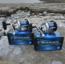 2 x BOAT SEA FISHING MULTIPLIER REELS LOADED WITH 20lb BLUE SEA LINE LS3000 