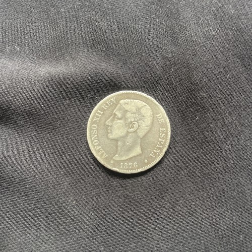 1876 spain pesetas - pesetas, silver