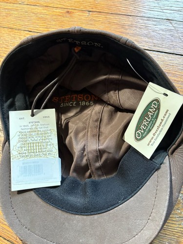 Stetson leather ivy cap - stetson, flat