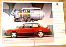 SAAB 900 TURBO T16S 1980s - FRAMEABLE COLLECTIBLE ORIGINAL CLASSIC CAR ADVERT