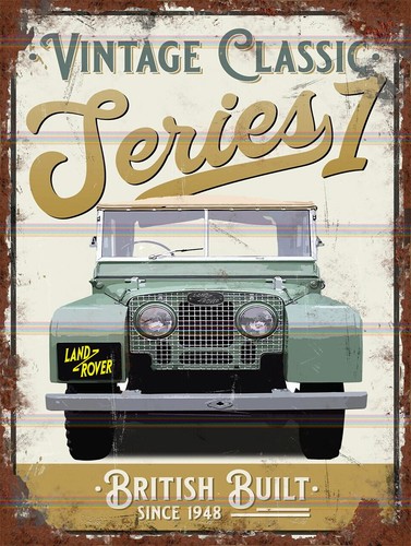 Land rover series metal sign - land,