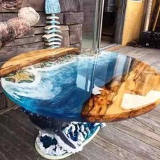 Ocean Beach Epoxy Resin Round
