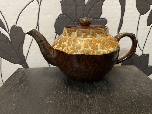 Vintage brown marbled - marbled, teapot