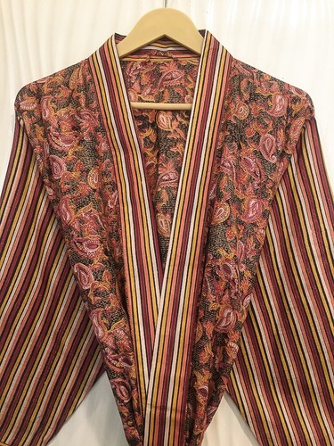 Pure silk black kimono long - silk,