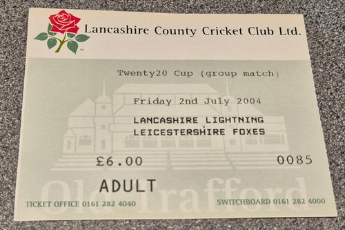 Used cricket ticket - cricket,