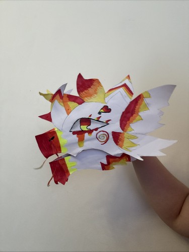 Paper dragon puppet - paper,