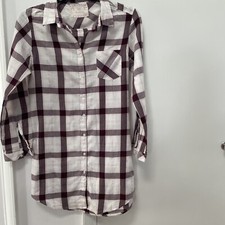 Ladies Pink And Black Checked Night Shirt From F&F Size  8-10