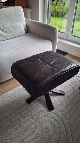 Leather footstool swivel - leather, footstool/swivel