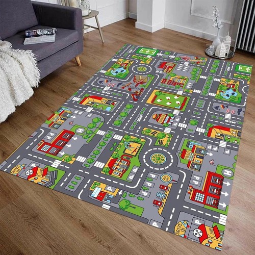 Kids car play mat traffic - play, road