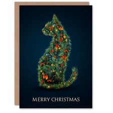 Christmas Card Cat Silhouette