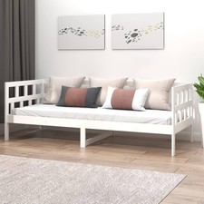 Day Bed White Solid Pine Wood