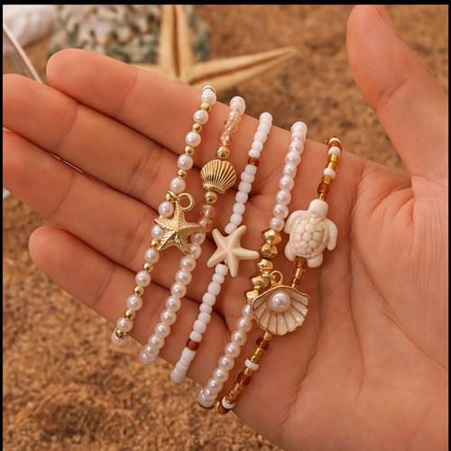 5pcs ocean stackable bracelet - ocean,