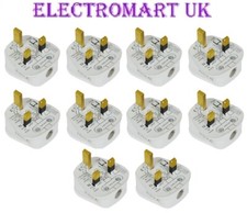 10 X UK 13A AMP 3 PIN MAINS