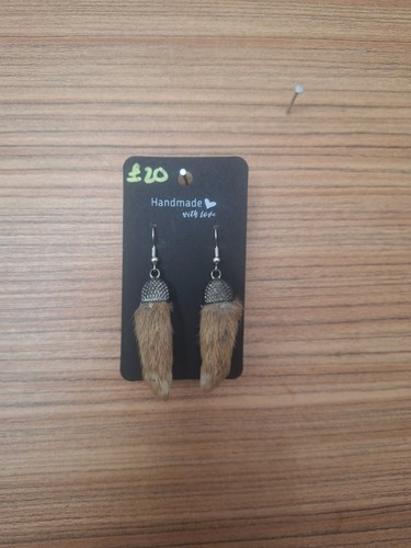 Taxidermy rabbit foot earrings - taxidermy,