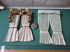 Dollhouse Curtains With Valance + Christmas Decorations Dolls House Accessories