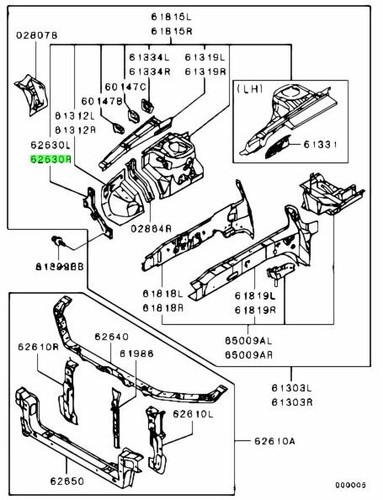 Panel headlamp support rh - headlamp,
