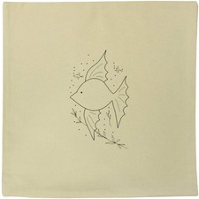 40cm x 40cm 'Fish in Their Beautiful Habitat ' Canvas Cushion Cover (CV00034494)