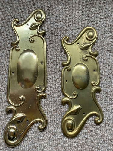 Brass finger plate push - finger, door