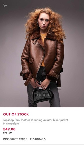 Topshop faux leather shearling
