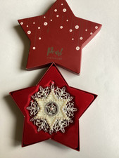 Tipperary Crystal Sparkle Pearl Snowflake Christmas Tree Hanging Ornament