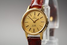 Vintage 1980 Omega De Ville Quartz Gold Dial Ref.591.0017 Ladies Watch Near Mint