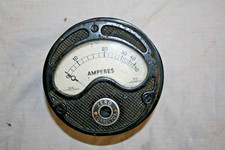 Vintage small cast iron switchboard ammeter.