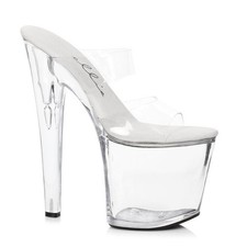 8" Clear Double Strap Platform