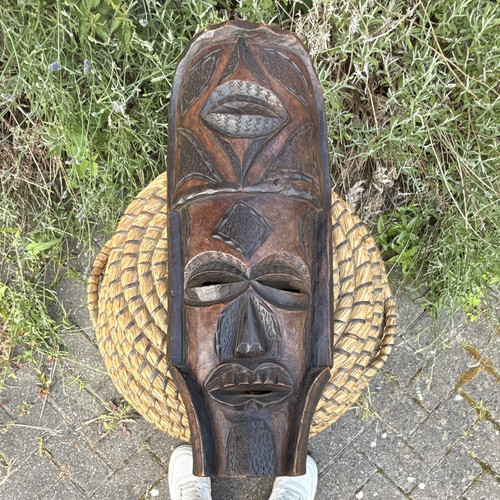 Hand carved wooden tribal - carved,