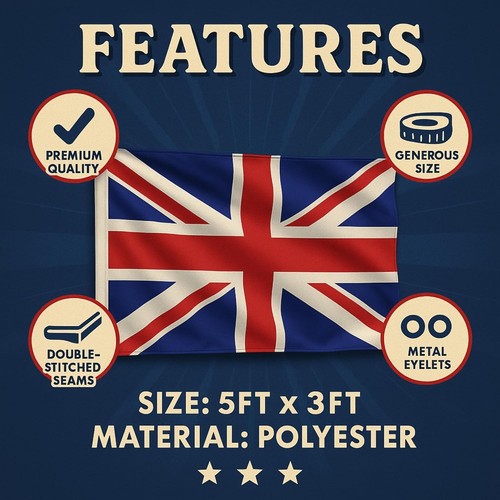5x3ft union jack - jack, flag