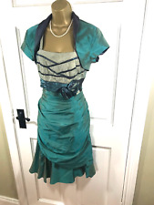 Linea Raffaelli Green Special Occasion Dress & Jacket / Outfit, UK 12, Exc Cond