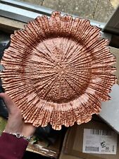 119 X Reef Copper Coloured, Glass Charger Plates 33cm Diameter, Wedding Party