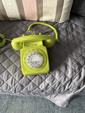 NEXT Retro Push Button Home Corded Telephone Green Recall & Redial Function