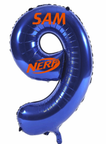 Nerf gun personalised balloon - nerf,