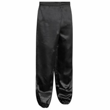 Wushu black silk trousers - black,