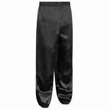 Wushu Black Silk Trousers Gi Bottoms Pants Adults Wu Shu Tai Chi Kung Fu Silks