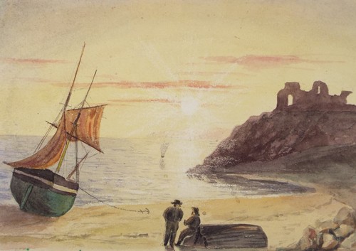 Original watercolour boat on - original, 'boat