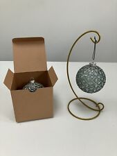 X2 Homebase Duck Egg & Silver Glass Christmas Tree Baubles Hanging Ornament -New