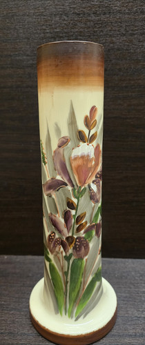 Opaline vase hand painted 32cm - opaline,