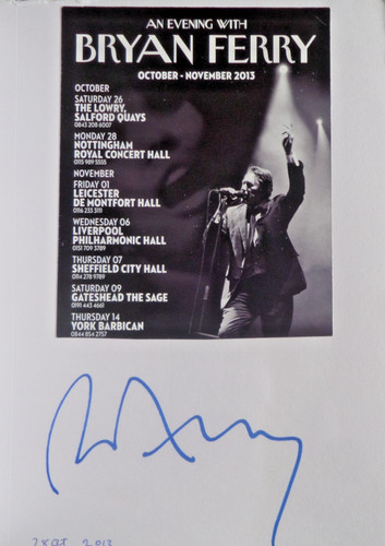 Bryan ferry autographed - bryan, x