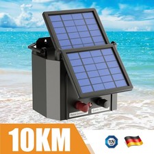 10KM Solar Electric Fence Energiser Energizer Charger 0.35J Livestock Farm Pet