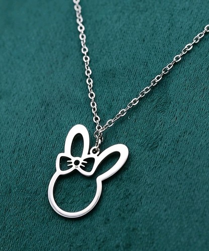 Rabbit necklace silver - rabbit,