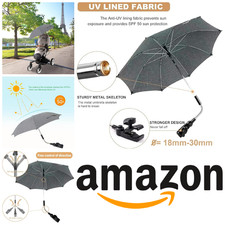 Pram Stroller Pushchair Parasol 50+ UV 73cm Buggy Umbrella Adjustable Clamp