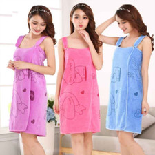 Women Microfibre Non Slip Wearable Bath Towel Robe Beach Shower Wrap Quick Dry