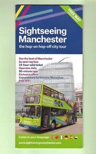 Open Top Bus Tour Timetable - Sightseeing Manchester - c.2018